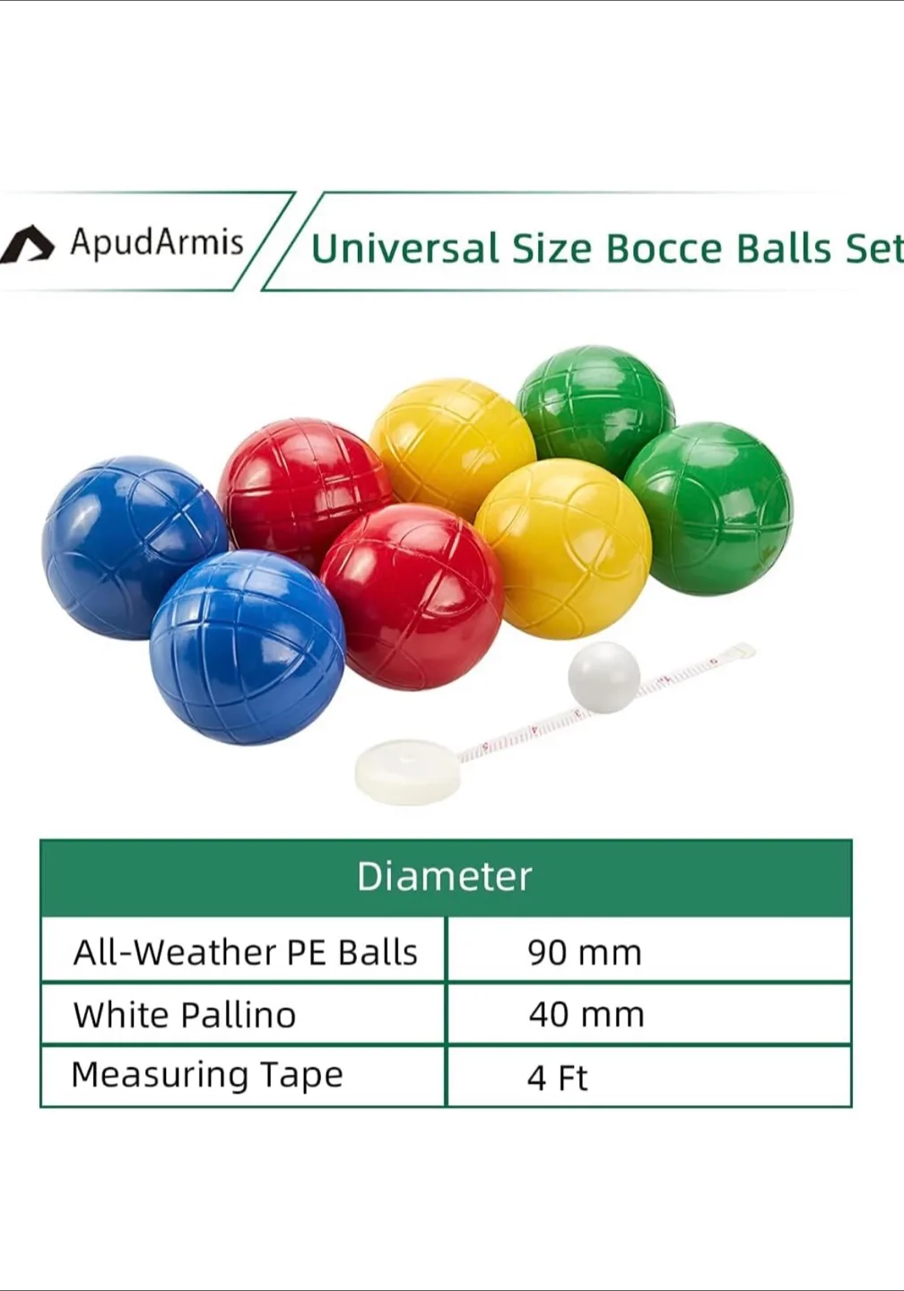 ApudArmis Bocce Ball Set with Case image indicator(6)