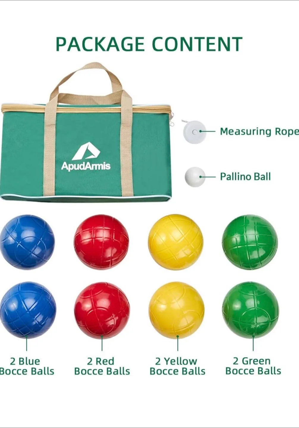 ApudArmis Bocce Ball Set with Case image indicator(7)