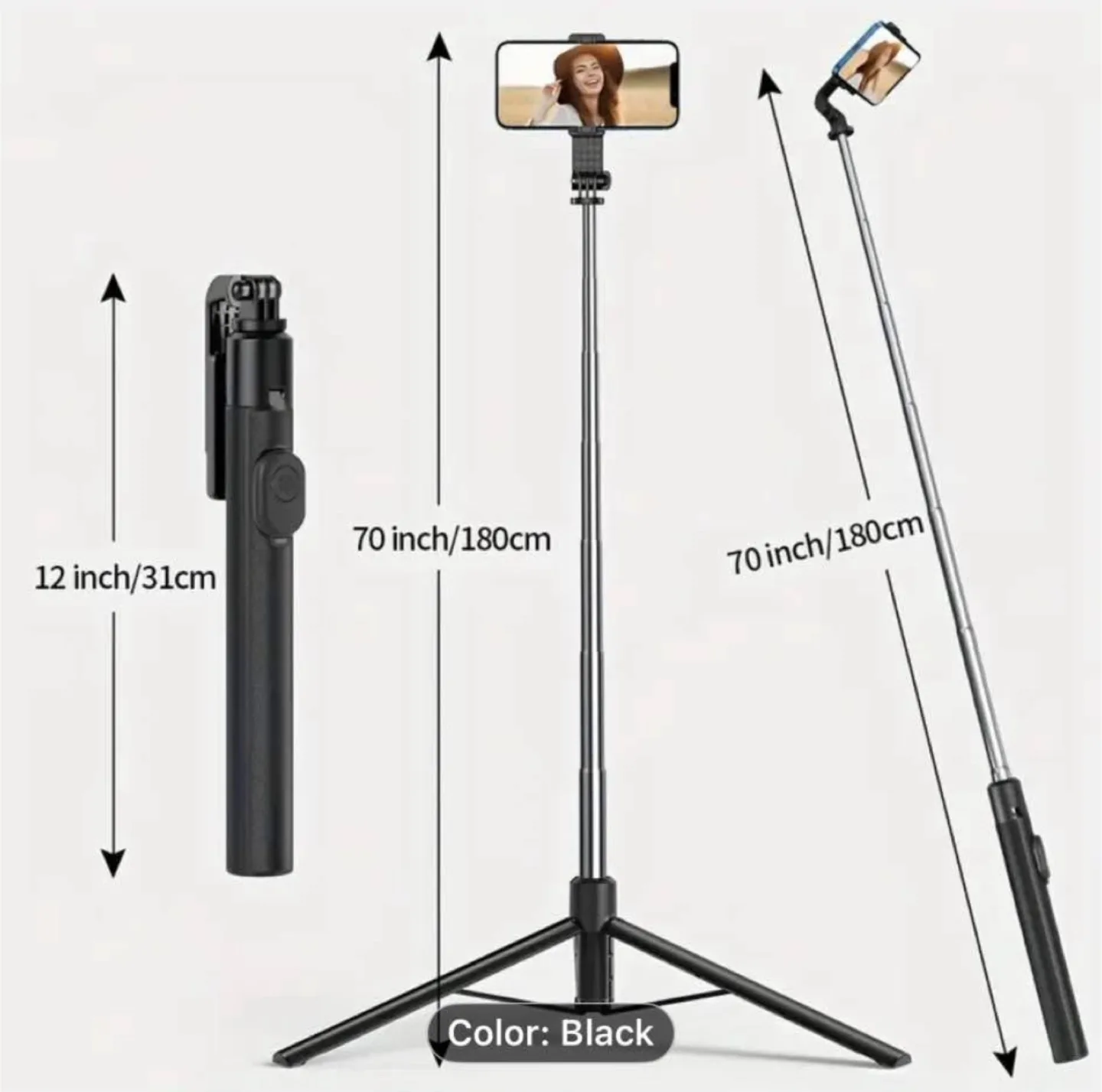 70-Inch Extendable Selfie Stick Tripod image indicator(2)