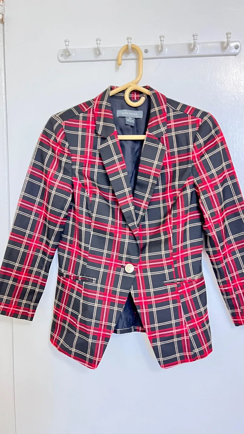 Suzy Shier Plaid Blazer - Size S thumbnail