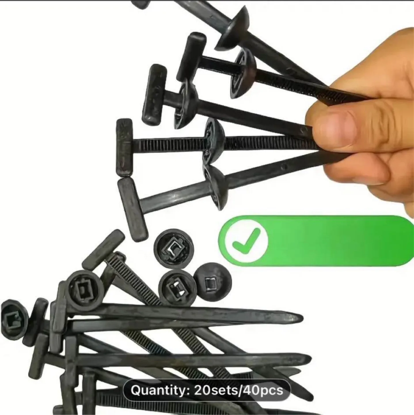 20/40pcs Universal Car Zip Ties image indicator(2)