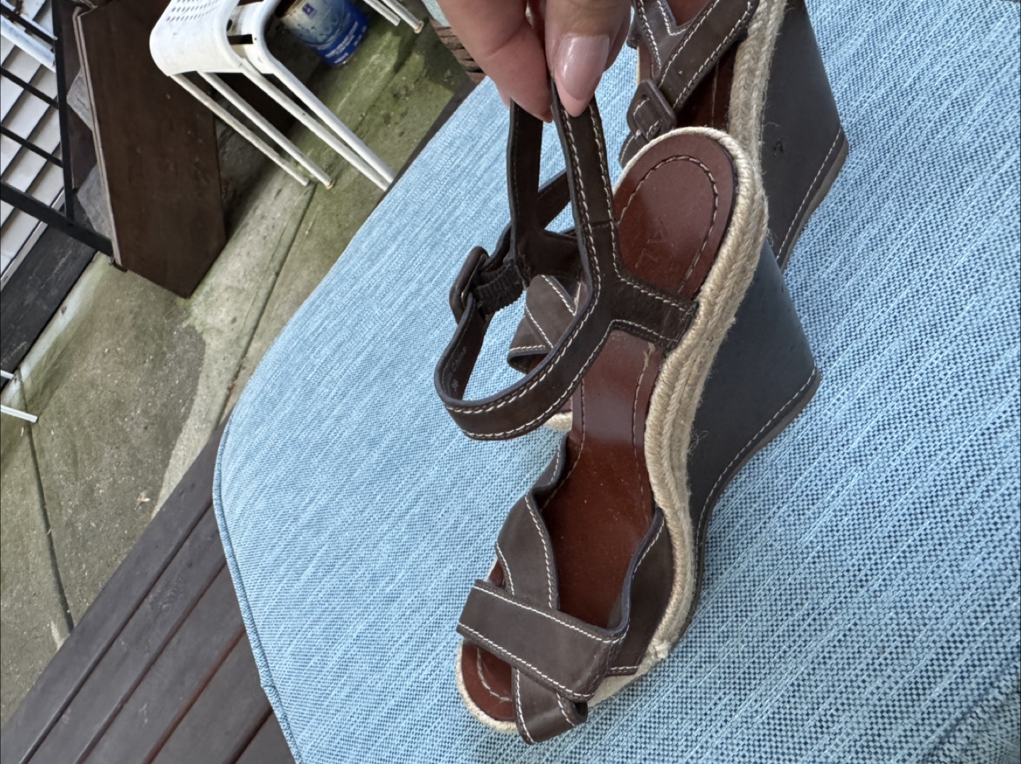 Aldo Brown Wedge Sandals, Size 5 - photo 2