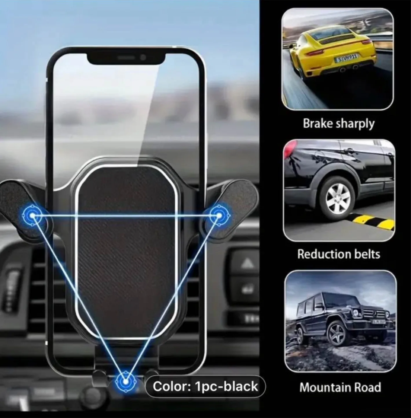Black Car Phone Holder Mount image indicator(5)