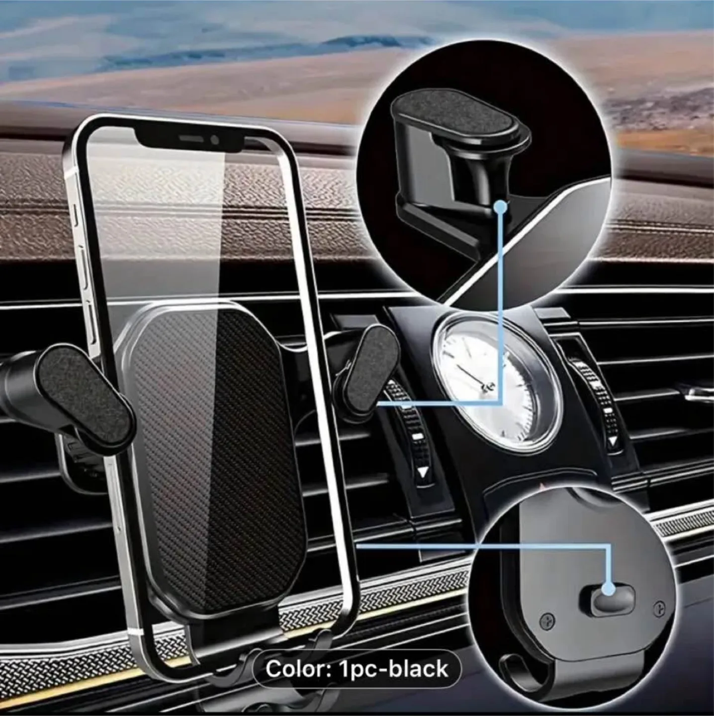 Black Car Phone Holder Mount image indicator(8)