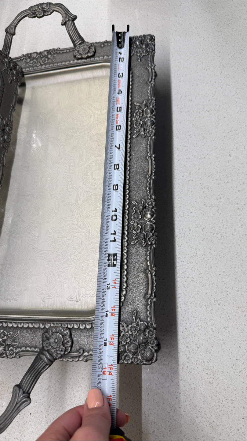 Vintage Look Silver Tray Set of 2 - photo 3