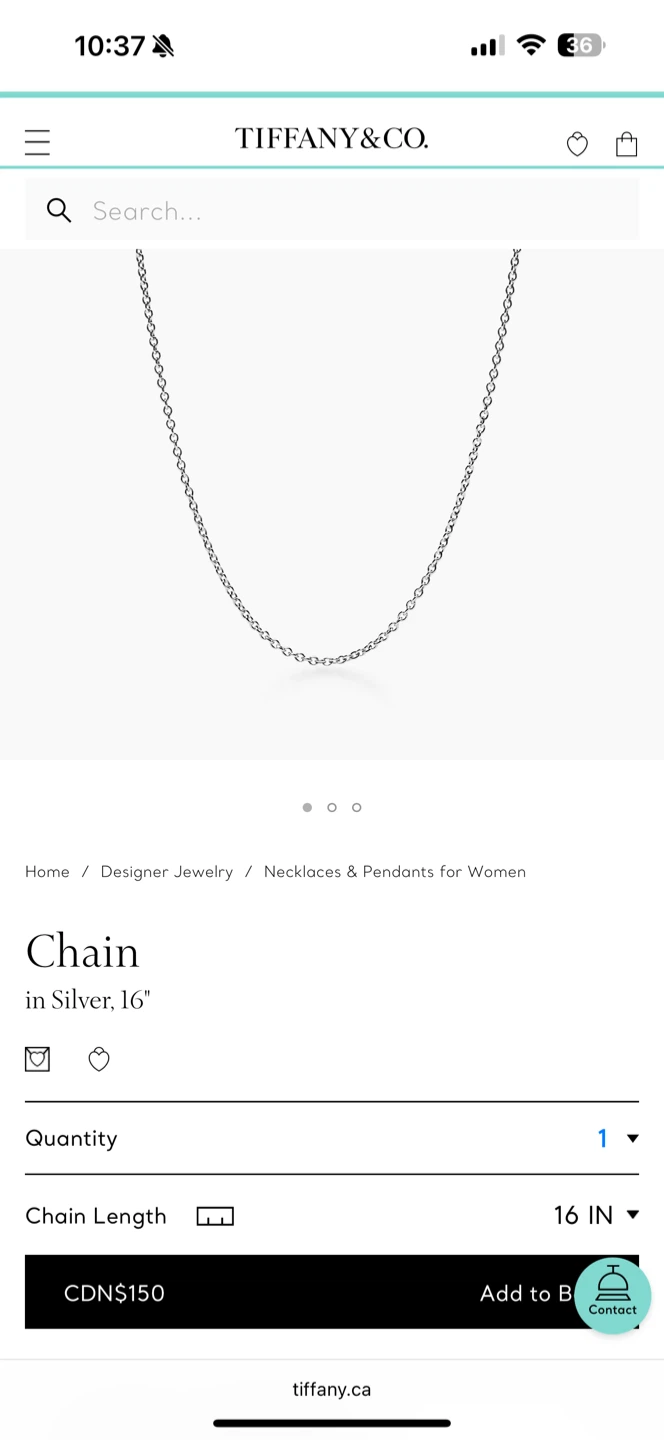 Tiffany & Co. Silver Chain Necklace - 16 inch