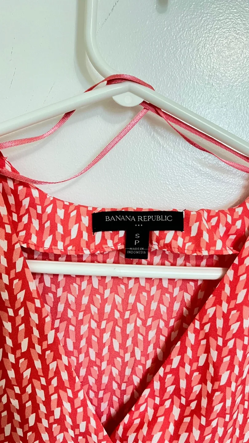 Banana Republic Red Pattern Blouse - Size S thumbnail