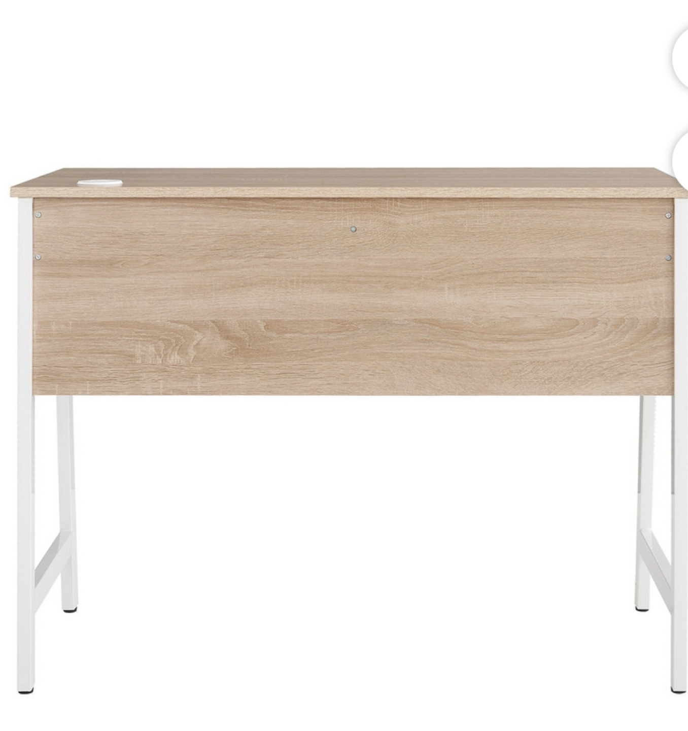 Wood & White Desk with USB Ports - photo 4