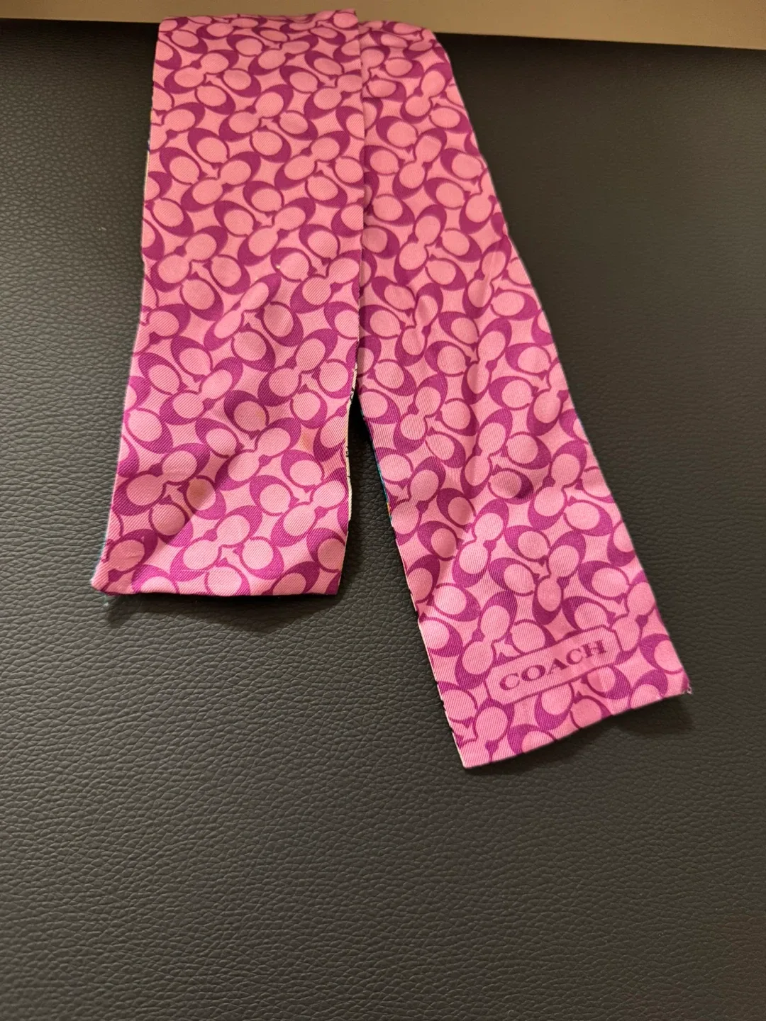 Coach Skinny Scarf Pink & Butterfly Print image indicator(3)