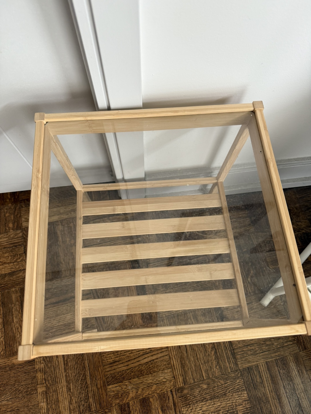 Bamboo and Glass Side Table