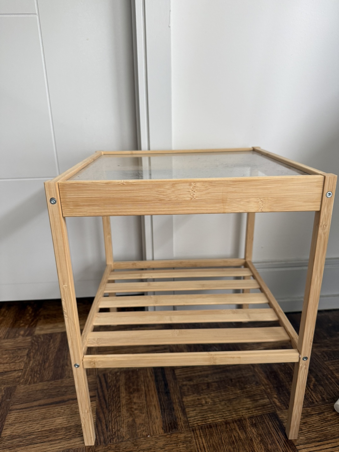 Bamboo and Glass Side Table - photo 3