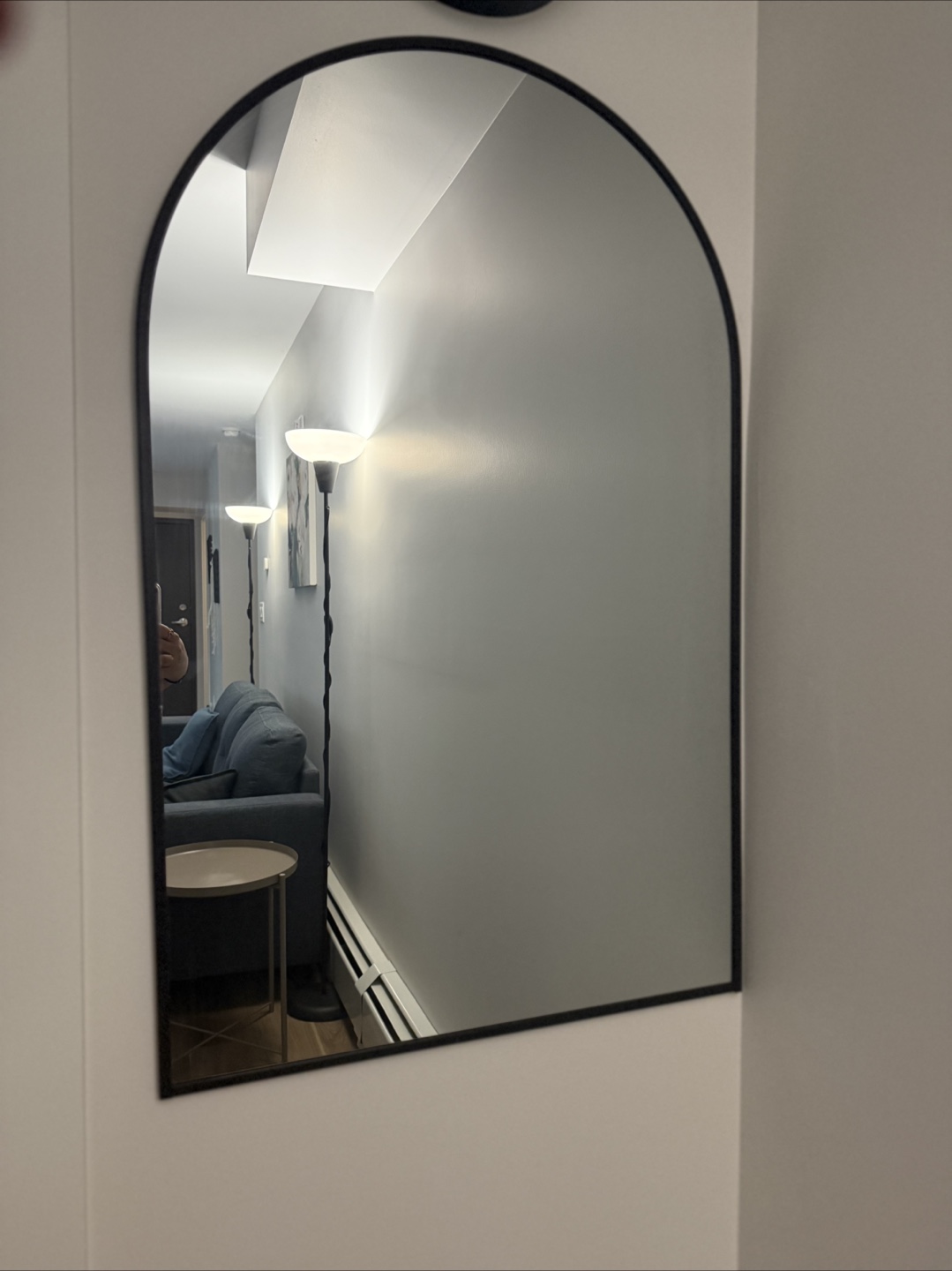 Arched Wall Mirror - Black Frame