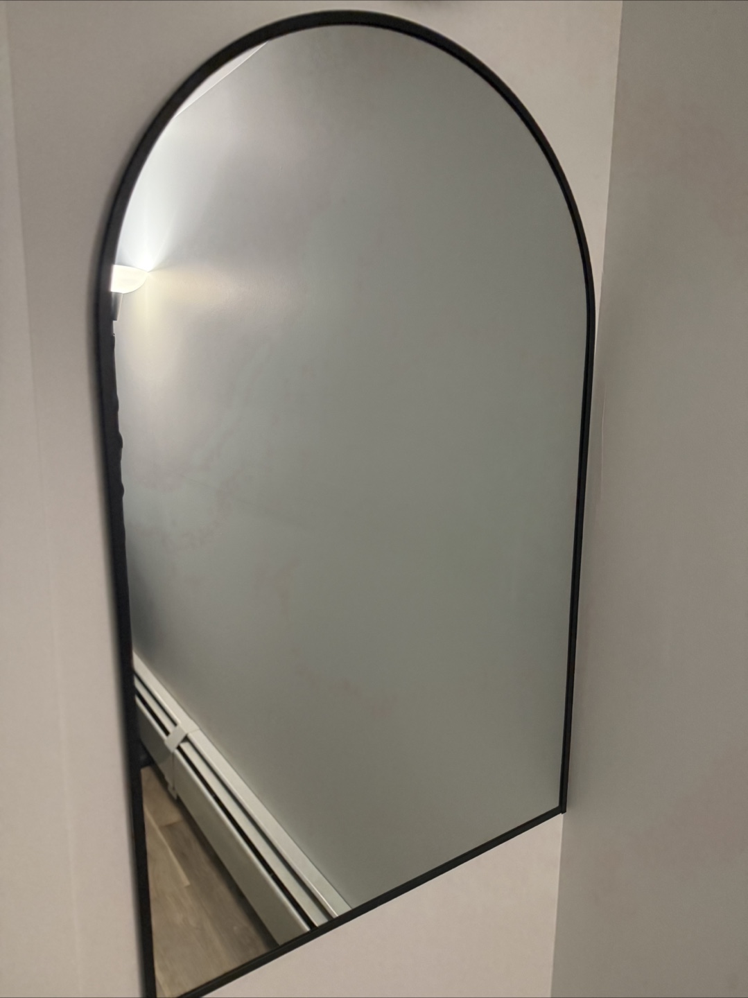 Arched Wall Mirror - Black Frame - photo 2