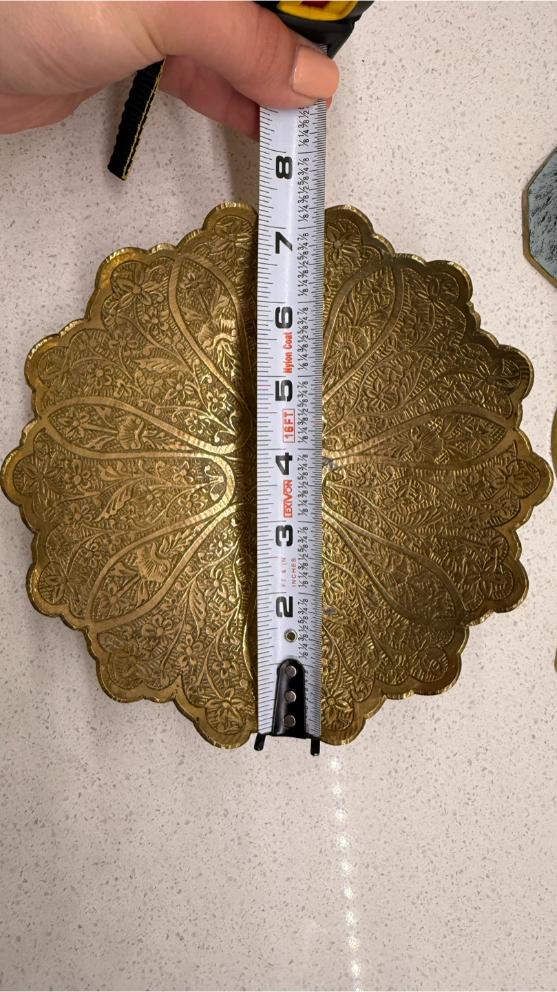 Decorative Brass Bowl, Candlestick Holders, and Lidded Jar - photo 4