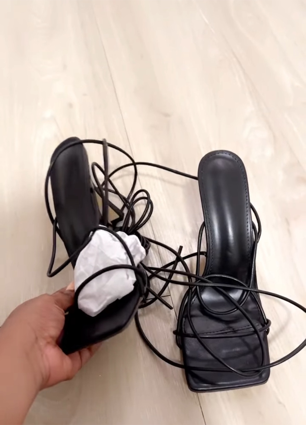 Black Strappy Heels  — size 9 1/2 - photo 2