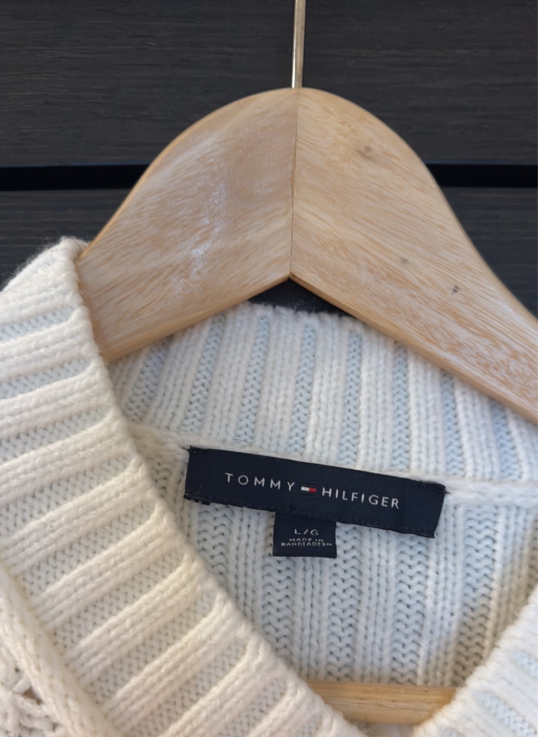 Tommy Hilfiger Cream Cable Knit Sweater - L - photo 3