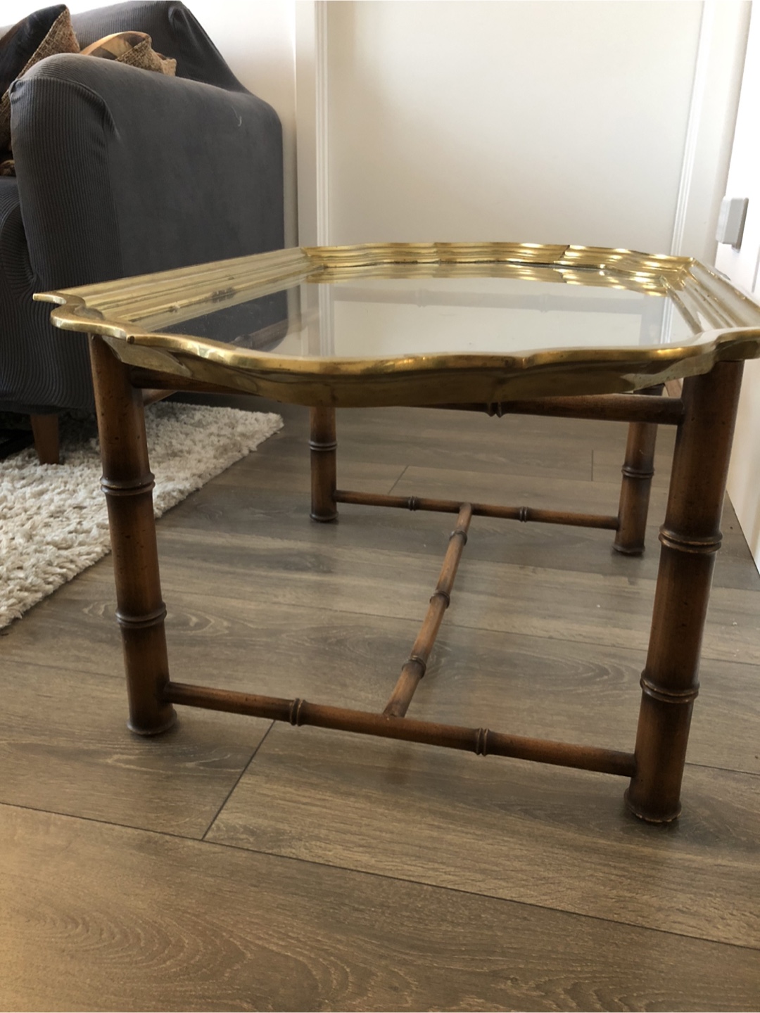 Vintage Bamboo Style Coffee Table - photo 4