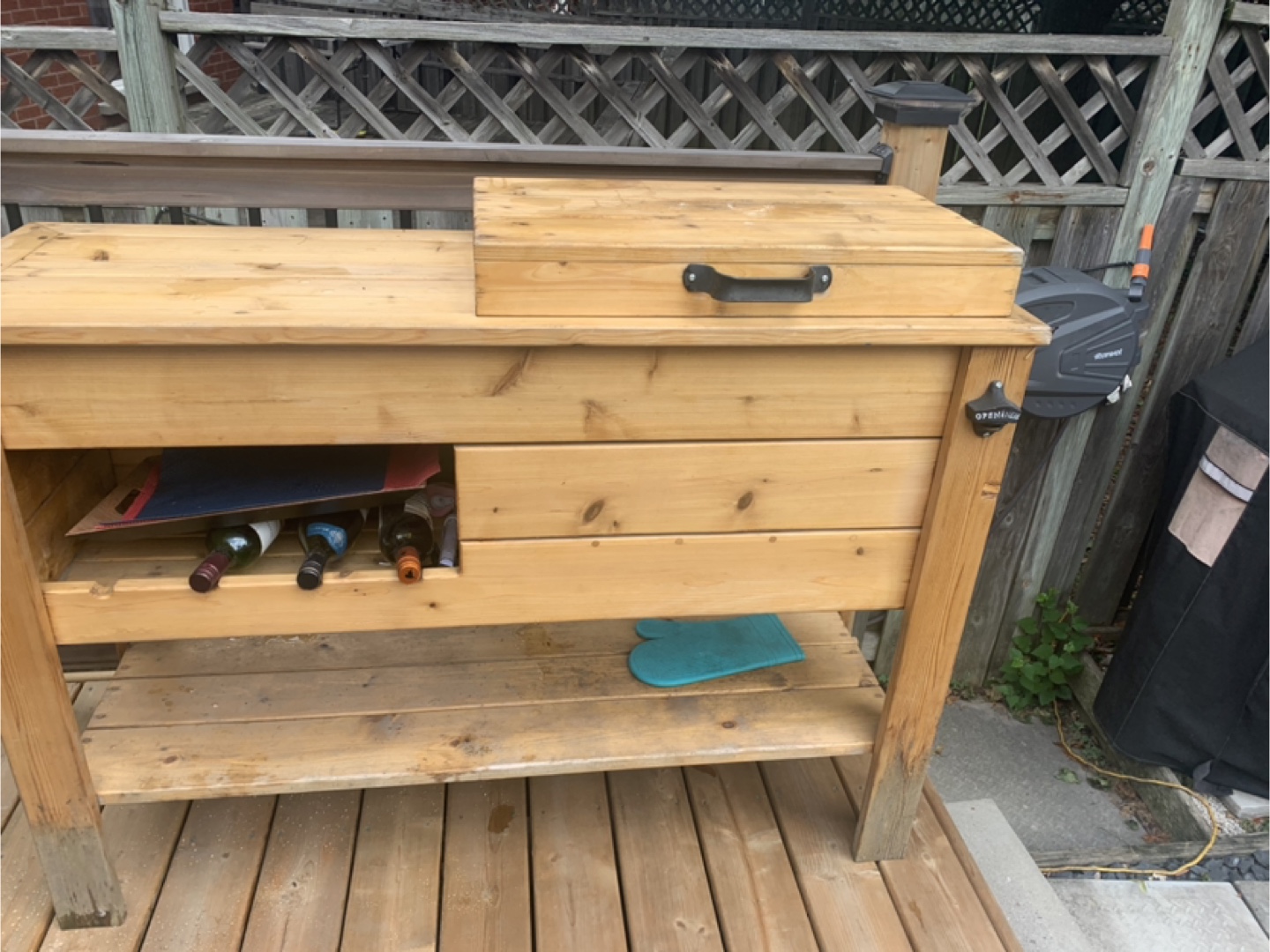 Wooden Outdoor Cooler Table - photo 2