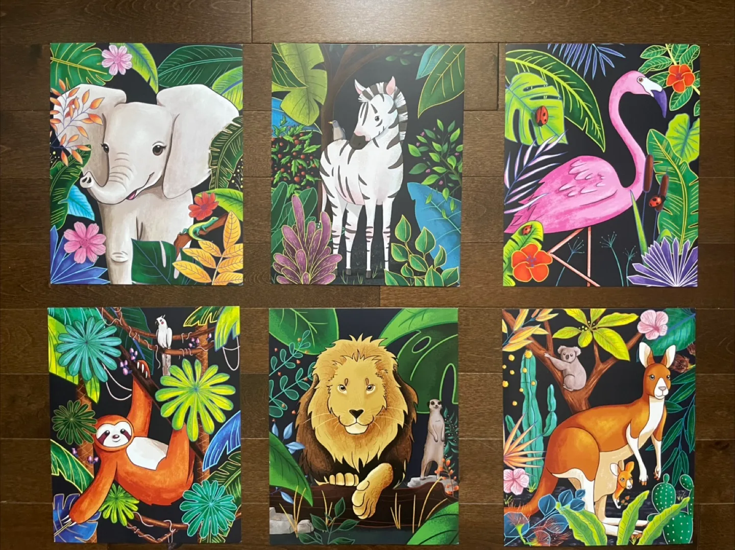 Kids Jungle Animal Wall Art Prints thumbnail