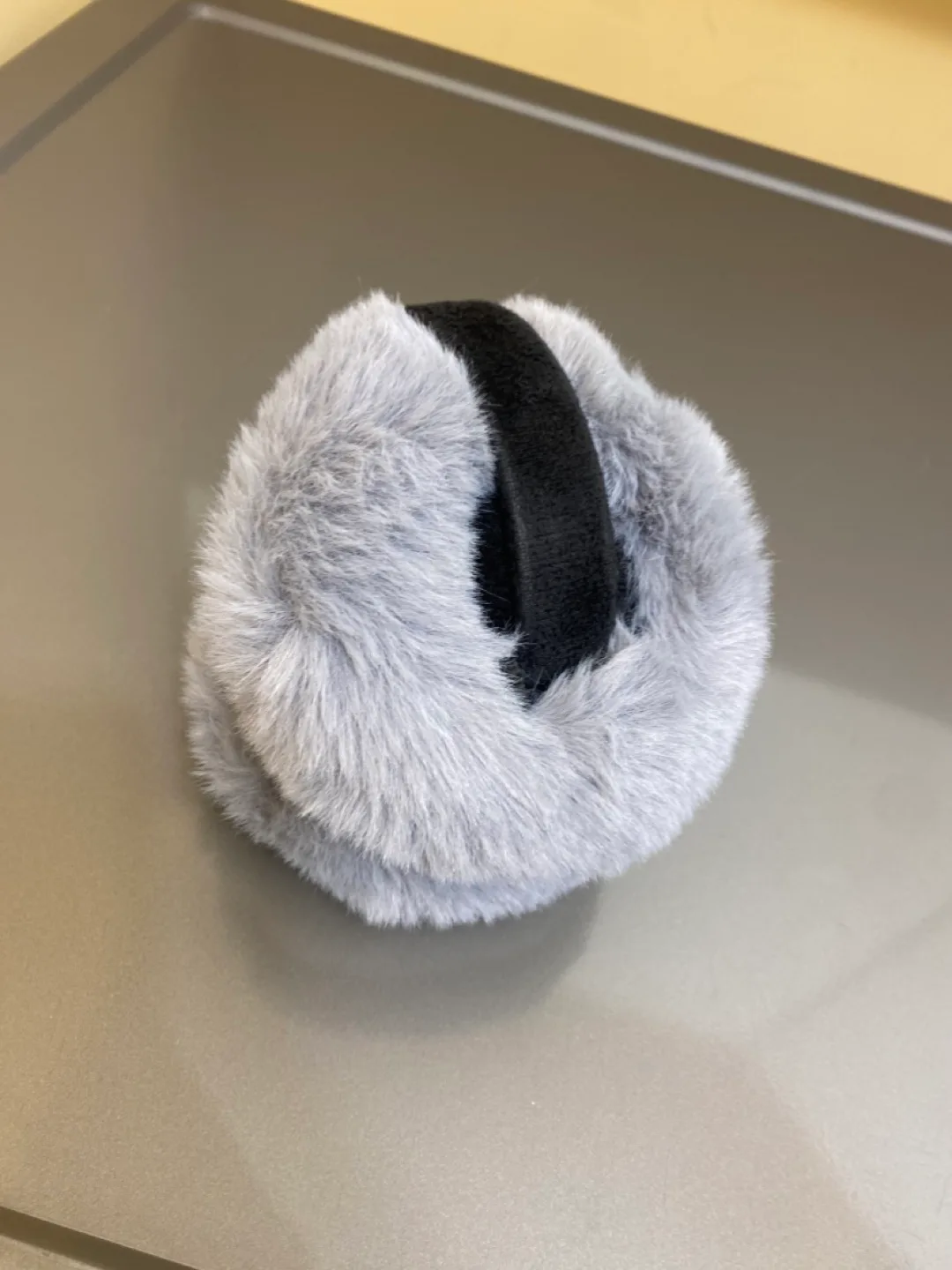 Grey Fuzzy Earmuffs - Cozy & Warm! thumbnail
