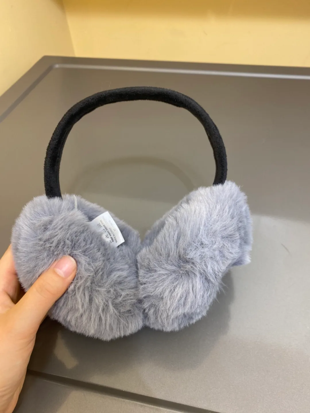 Grey Fuzzy Earmuffs - Cozy & Warm! image indicator(3)