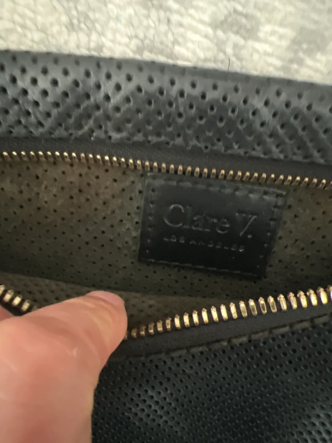 Clare V Grand Fanny Perforated Black image indicator(5)