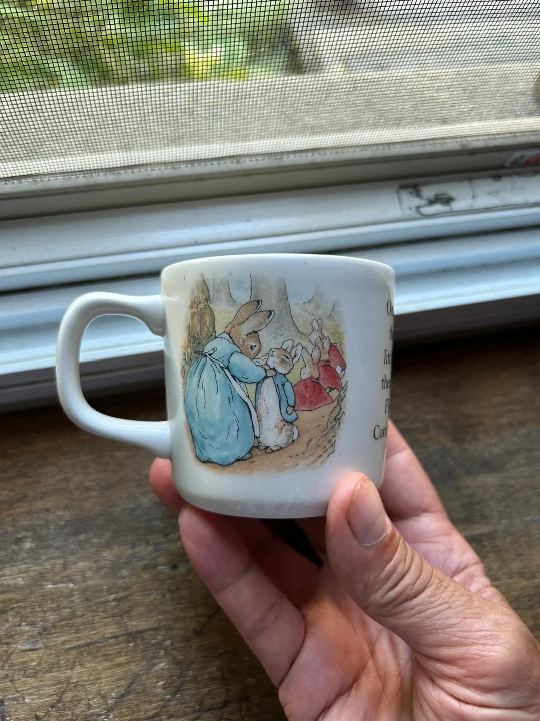 $4 Wedgwood Peter Rabbit Beatrix Potter 3” Cup mug England image indicator(3)