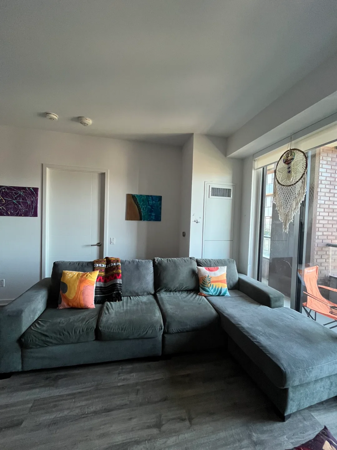 Grey Sectional Sofa with Chaise Lounge thumbnail