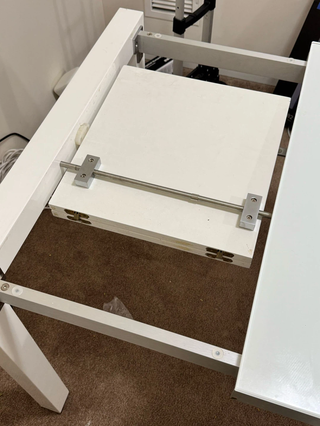 White Dining Table with Thick Glass Top - photo 3