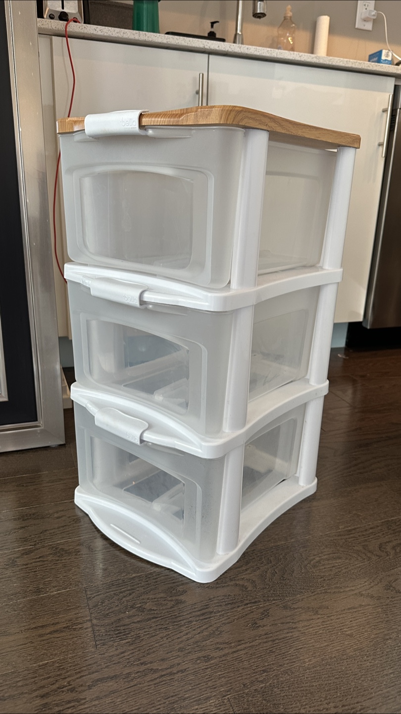 3-Drawer Plastic Storage Cart