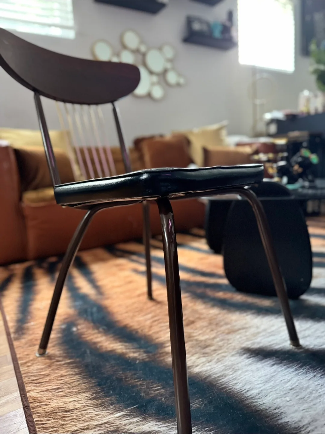 Vintage Black Vinyl Dining Chairs - Set of 2 image indicator(8)