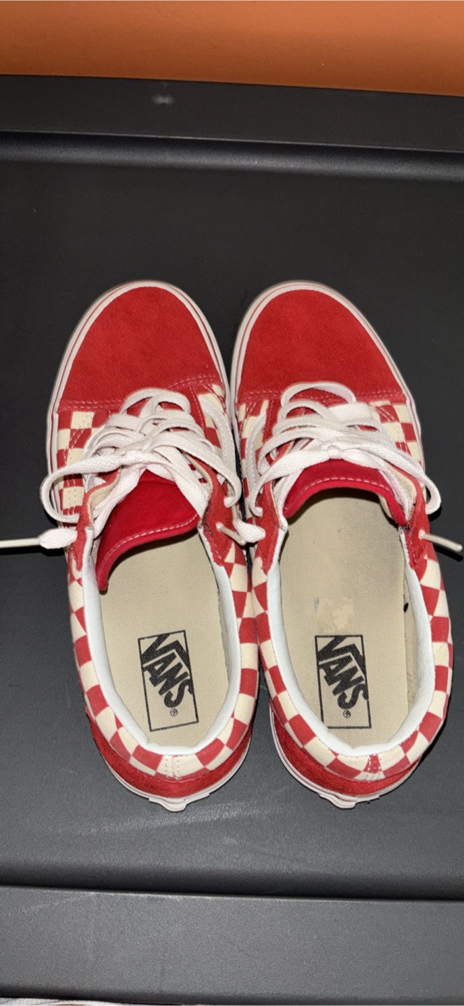 Vans Old Skool Red/White Checkered Shoes - photo 2