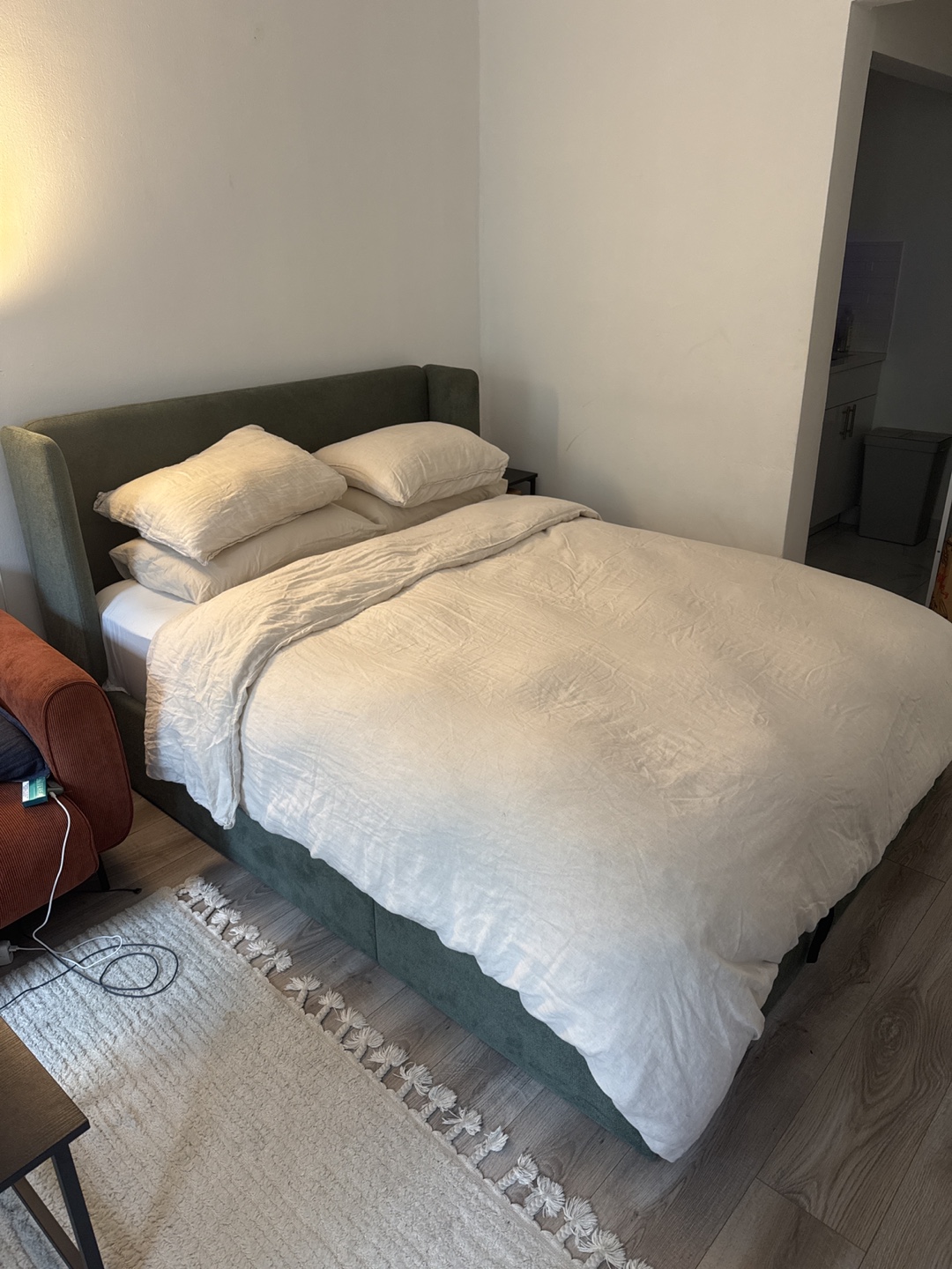 Queen Size Frame and Bed with Storage