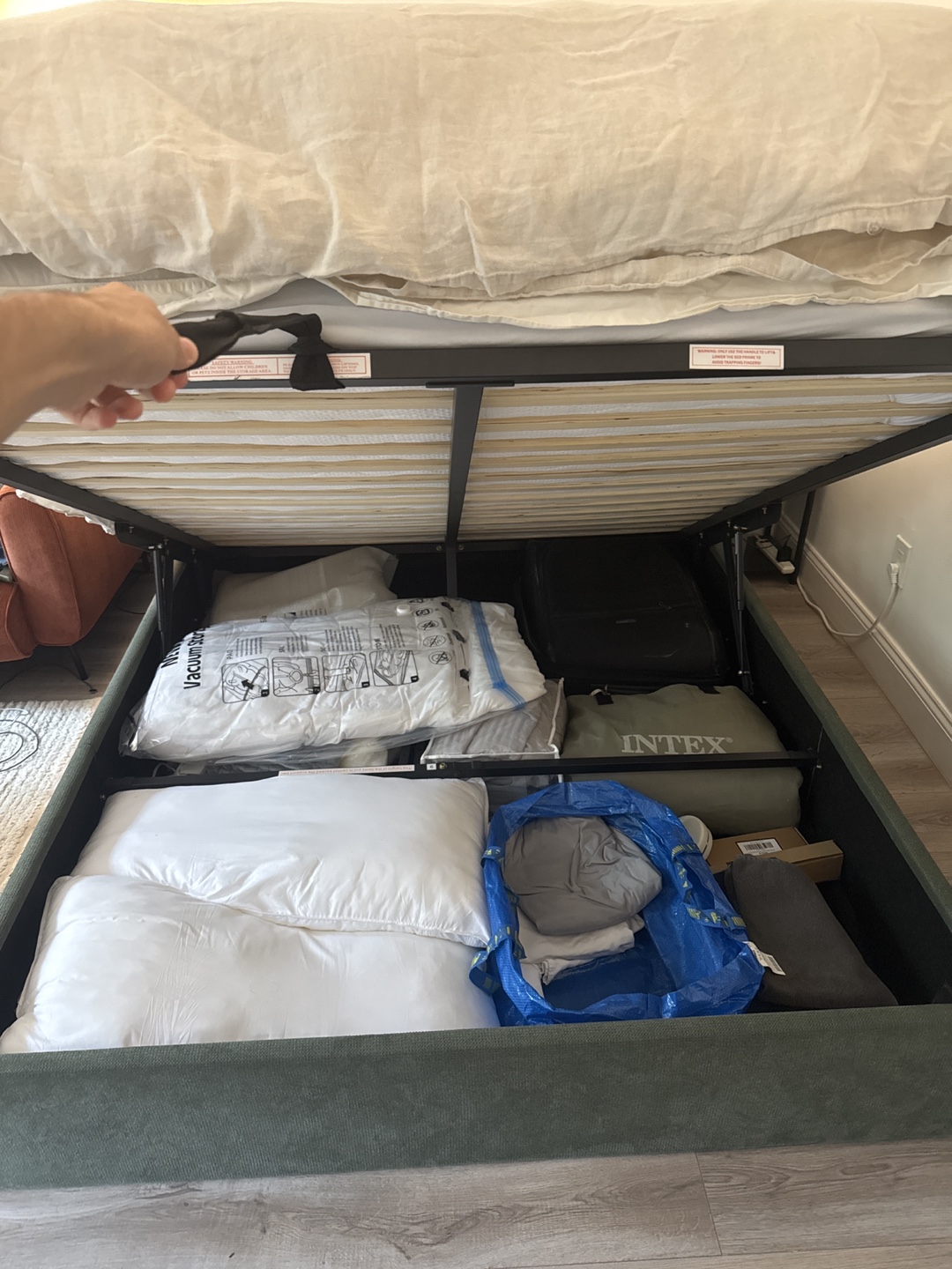 Queen Size Frame and Bed with Storage - photo 2