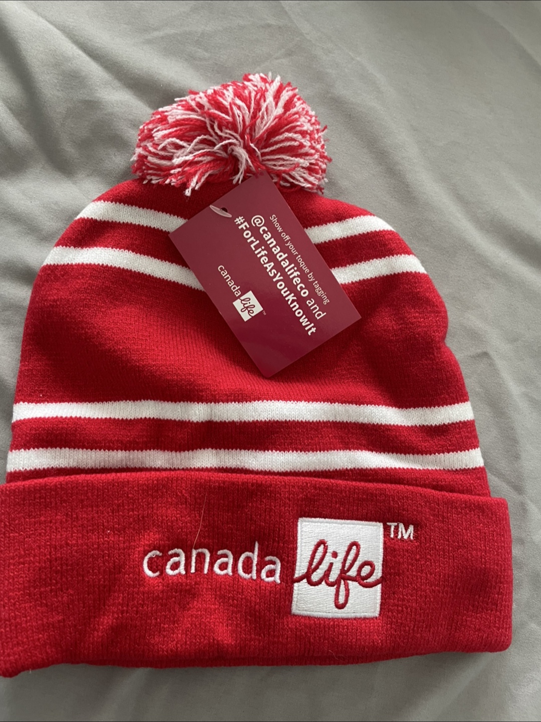 Canada Life Red & White Toque - New - photo 2