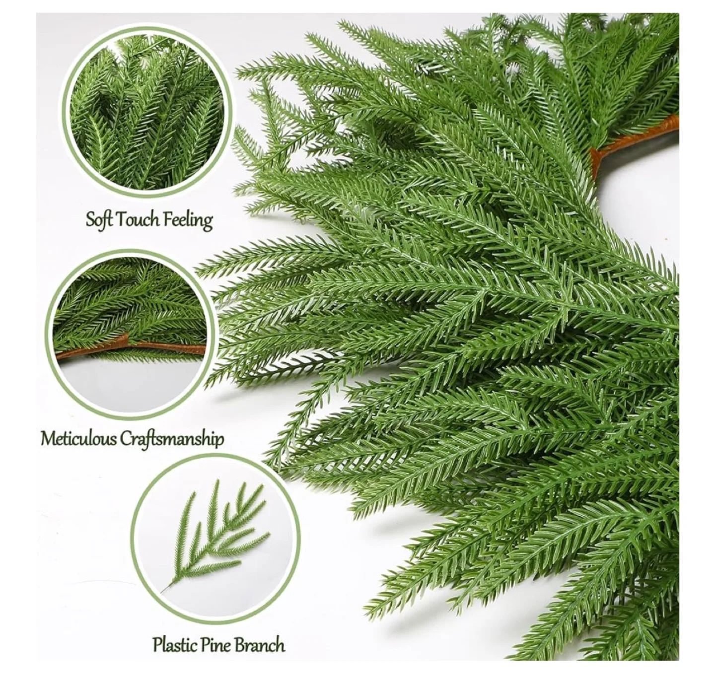 Real Touch Norfolk Pine Greenery Garland image indicator(3)