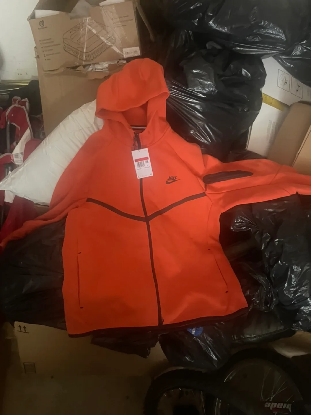 Nike Tech Fleece Hoodie - Orange, Size L thumbnail