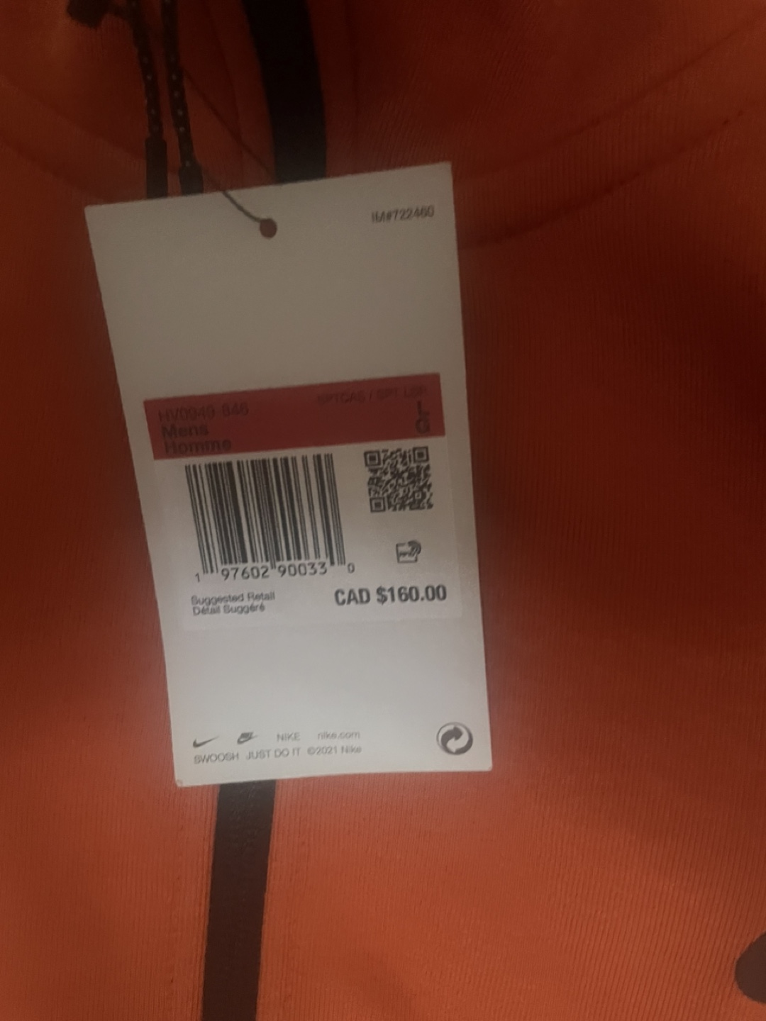 Nike Tech Fleece Hoodie - Orange, Size L - photo 2