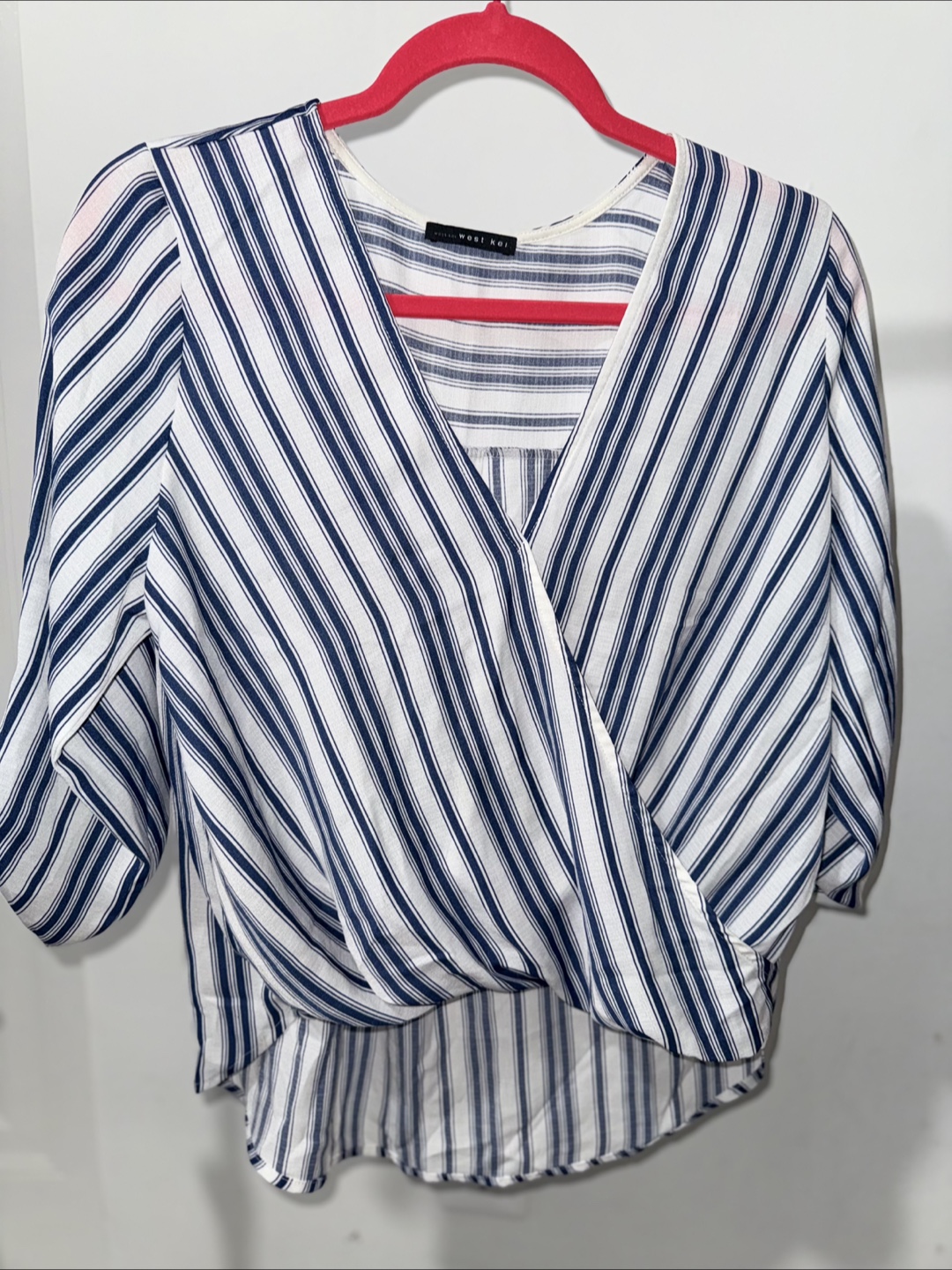 West Kei Striped Wrap Blouse