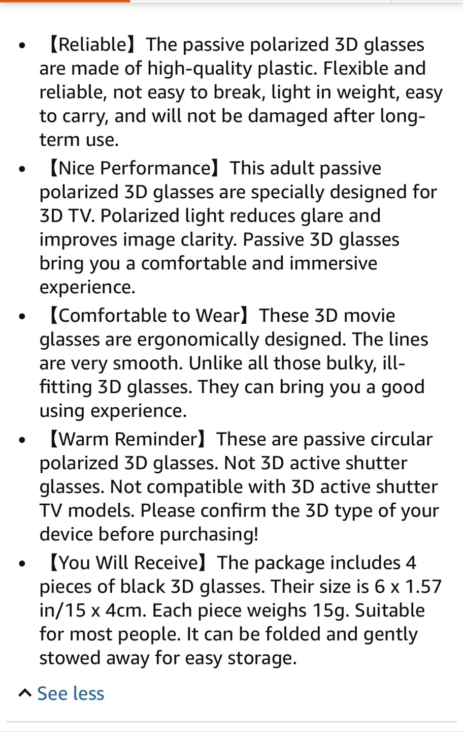 WELANE 3D Glasses - 4 Pack image indicator(2)
