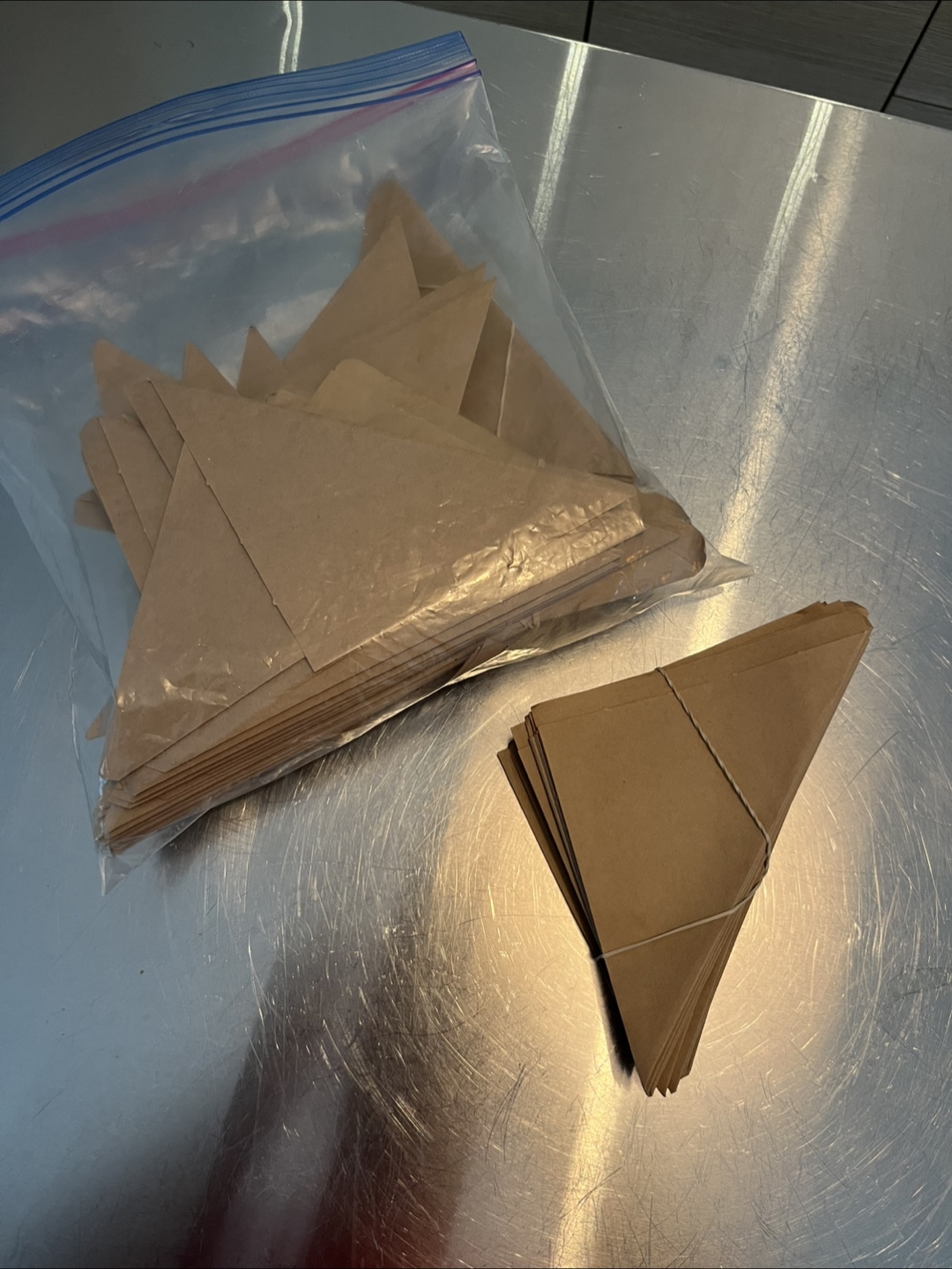 Small kraft paper cones