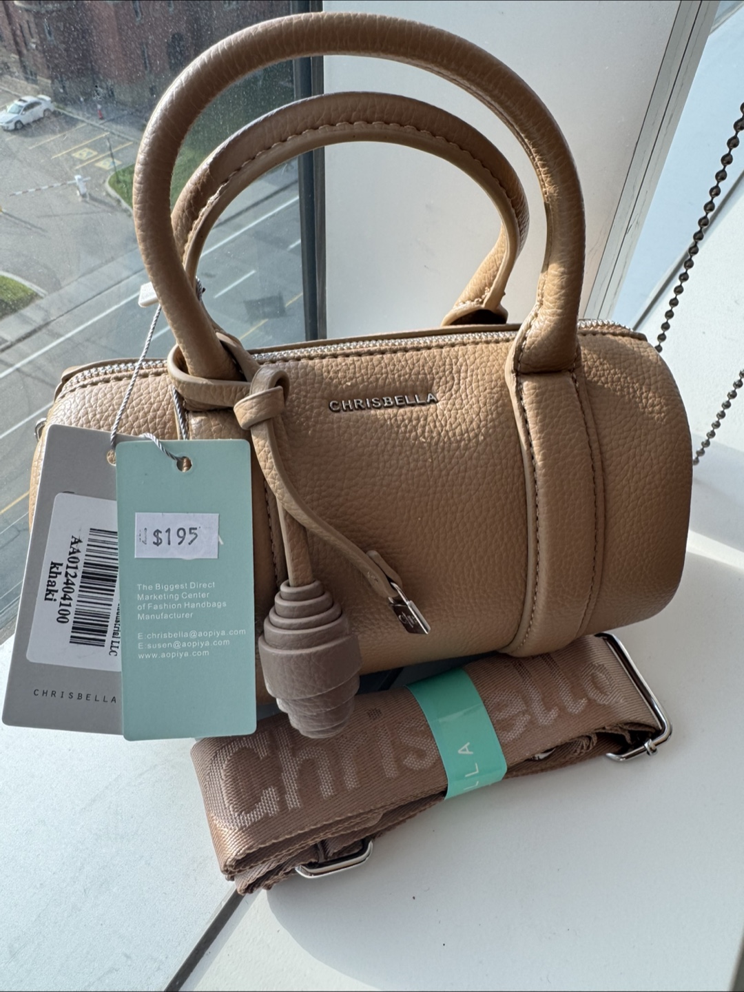 Chrisbella Khaki Barrel mini Bag