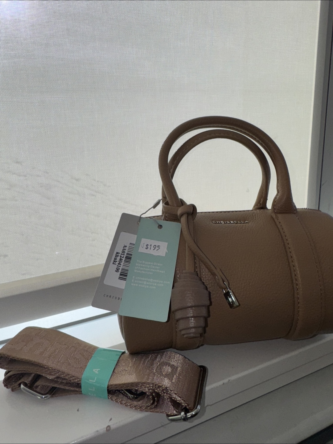 Chrisbella Khaki Barrel mini Bag - photo 3