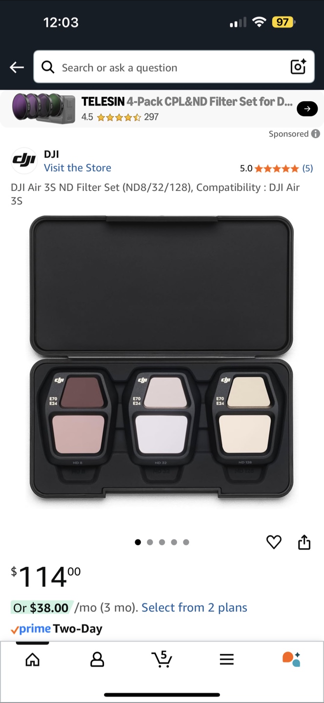 New DJI Air 3S ND Filter Set (ND8/32/128) - photo 2