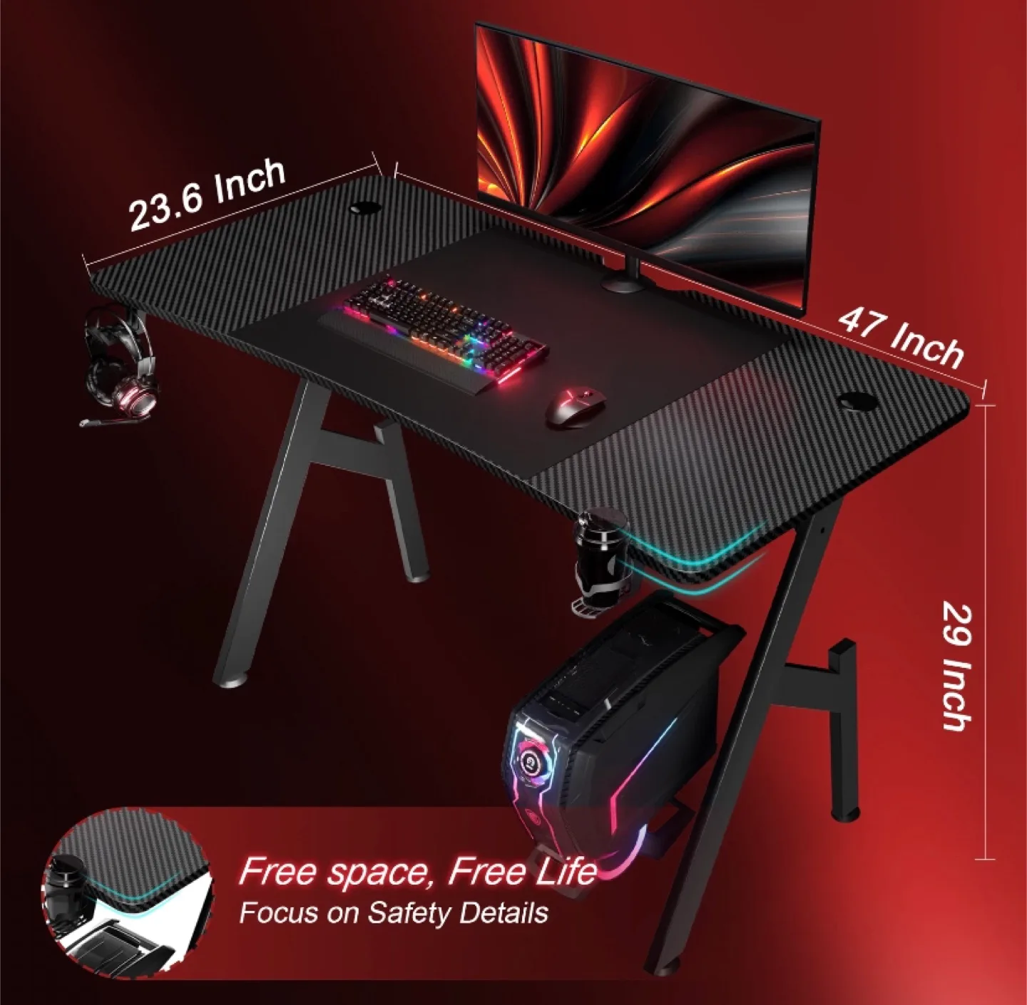 Gaming Desk - 47 inch, Like New! image indicator(2)