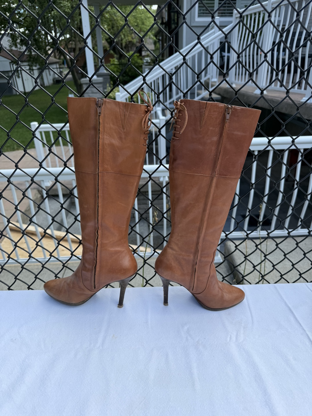 Leather Knee-High Boots, Size 6 - photo 2