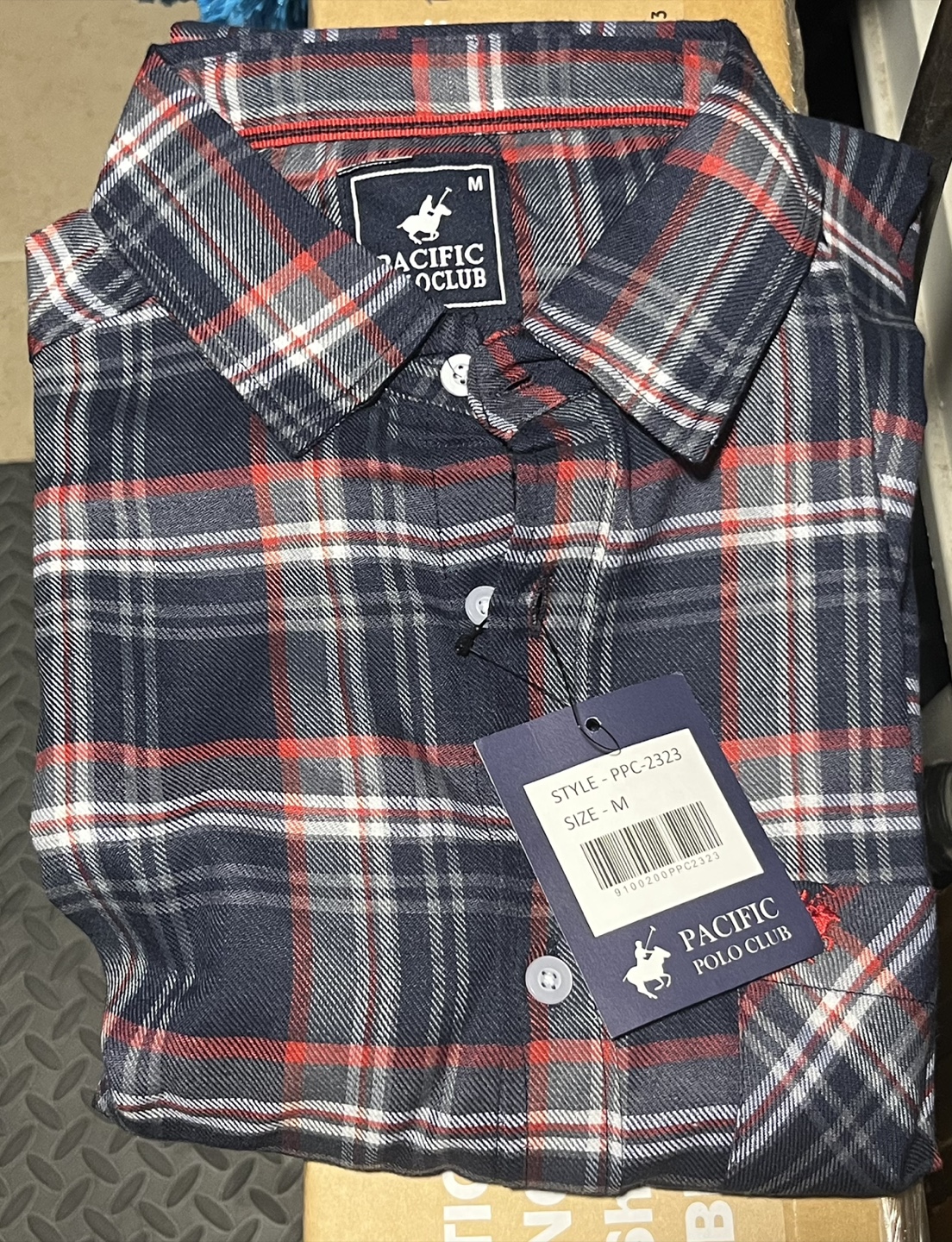 Pacific Polo Club Plaid Shirt - Size M