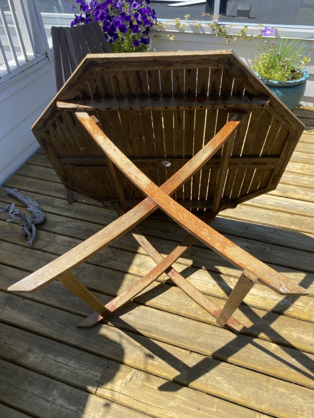 Octagon Wooden Folding Table - photo 2
