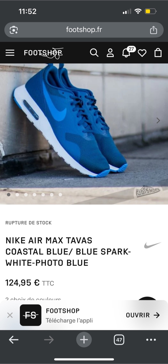 Nike Air Max Tavas – Blue (Size EU 39 / US 6.5)