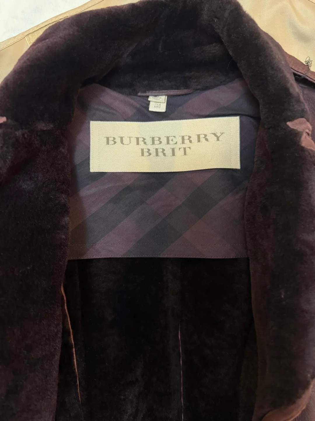 Burberry Brit Burgundy Leather Coat Size 4 image indicator(3)